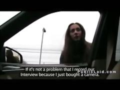 Russian amateur fucking in the car in public pov