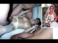 Brides wedding dress before during after fucked lingerie pov