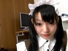 Japanese girl Konoha in pretty maid costume