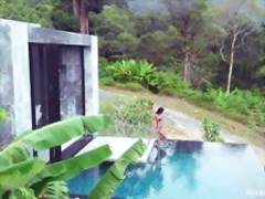 Asian Teen Putri Cinta Naked in the Pool