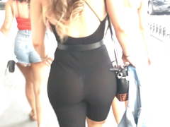 Black legging see through thong