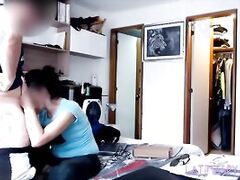 Maid gets paid to suck a dick and get face fucked
