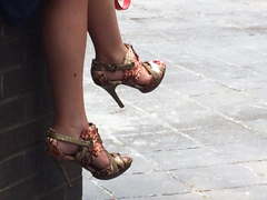 Business woman's legs and heels